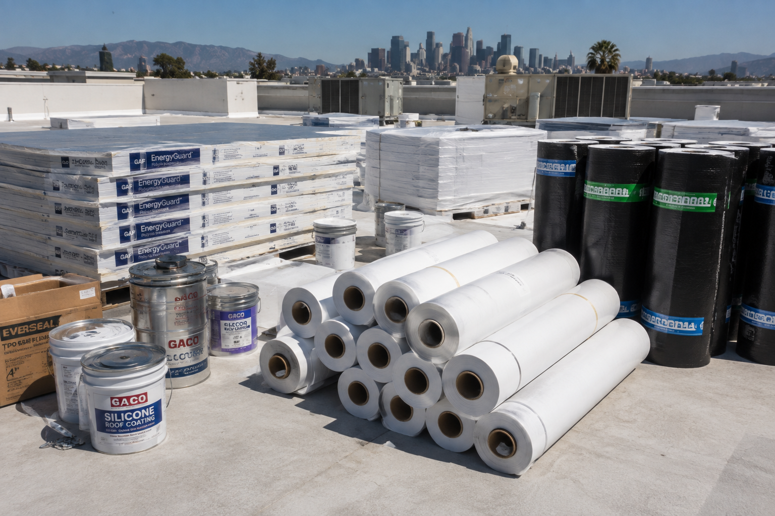 Commercial cool roofing materials and roof preparation